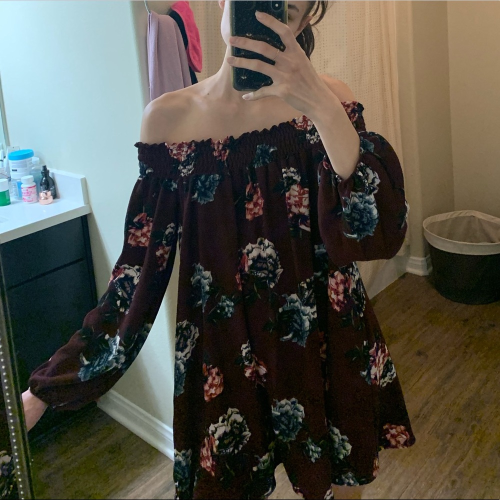 Adorable floral off the shoulder dress